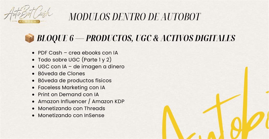 Bloque 6 — Productos, UGC y activos digitales